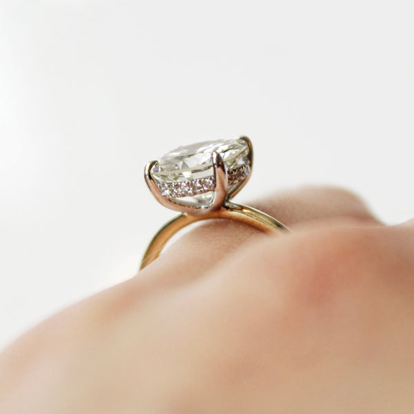 Delicate Hidden Halo Engagement Ring