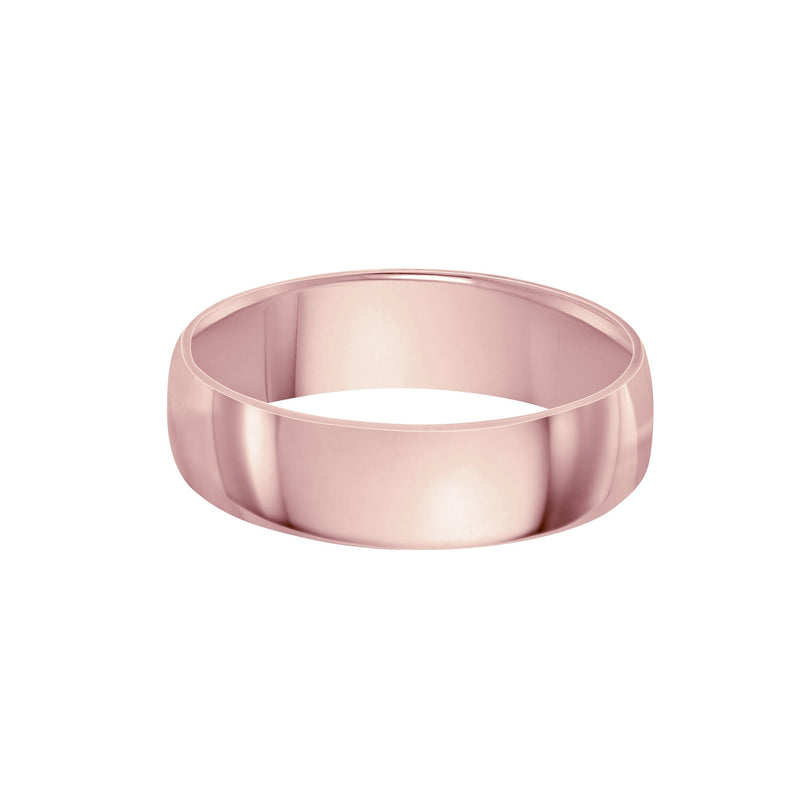 classic 6mm wedding band pink gold