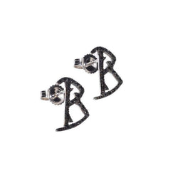 Initial B diamond earrings. Catherine Angiel