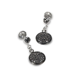 Black diamond pave earrings