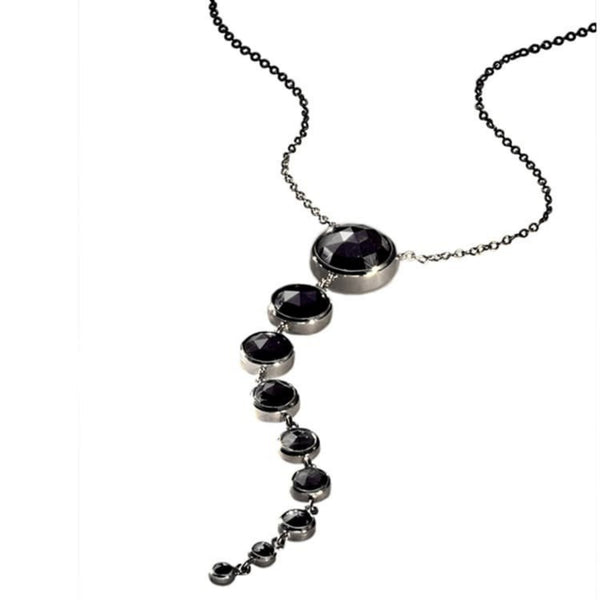 Unique black diamond drop necklace