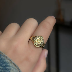 Celtic cross signet ring