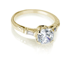 Classic Vintage Engagement Ring Yellow Gold