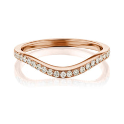 Rose Gold Curved Pave Diamond Band