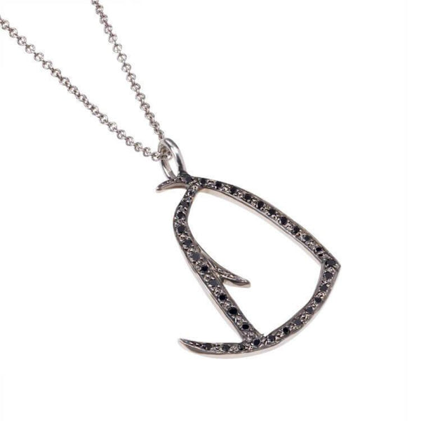 Black Diamond Initial D Necklace
