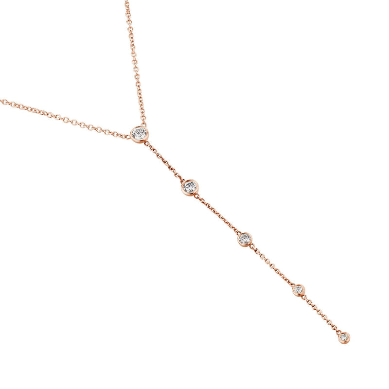 Rose Gold Diamond Drop chain Necklace 