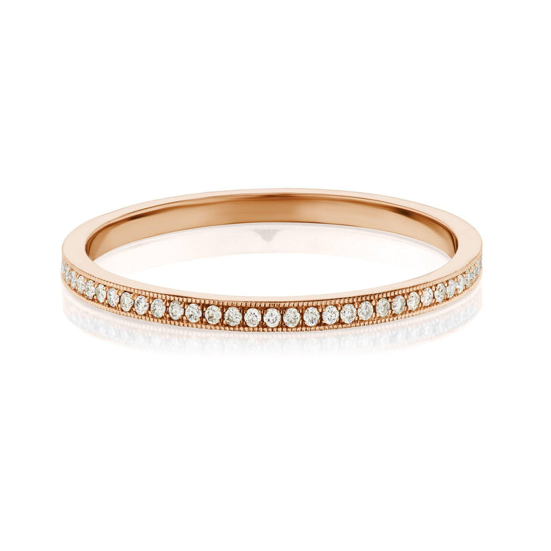 diamond eternity band in rose gold 