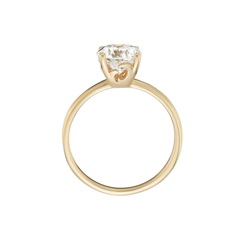 Solitaire Diamond Wave Ring Side View