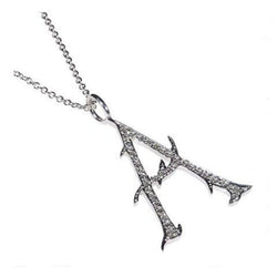 Grey diamond initial A necklace