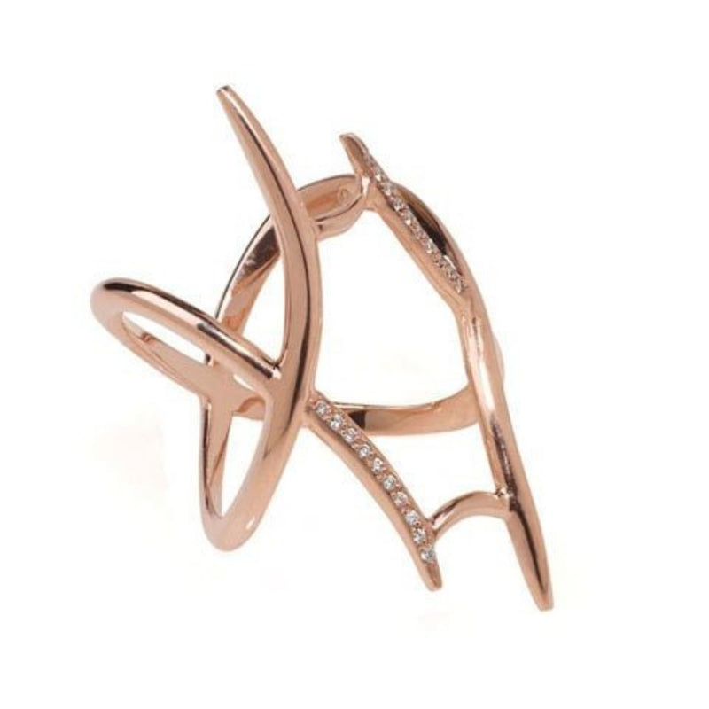 Edgy rose gold knuckle ring