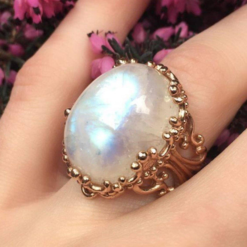 Moonstone Ring in Rose Gold