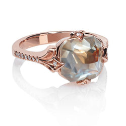 Inverted grey diamond ring in rose gold 