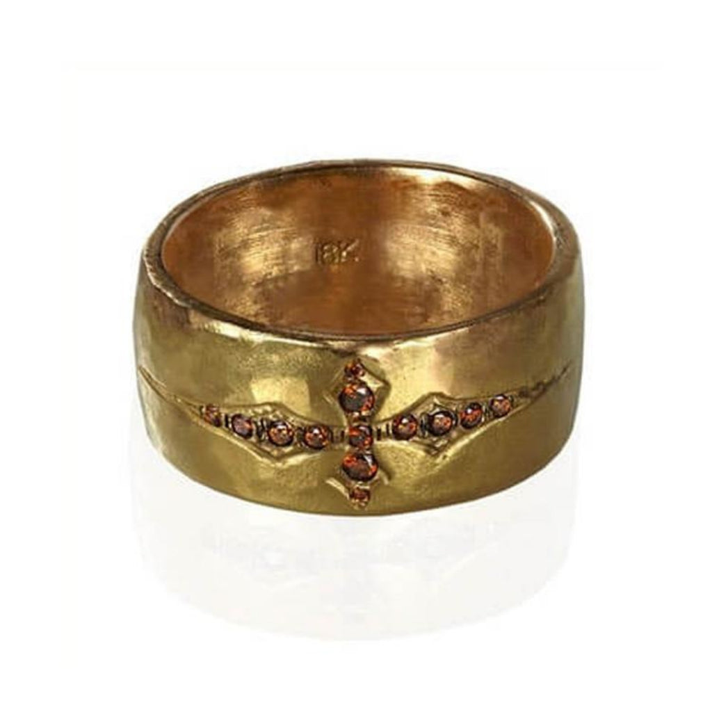 Gold cross hot sale wedding bands