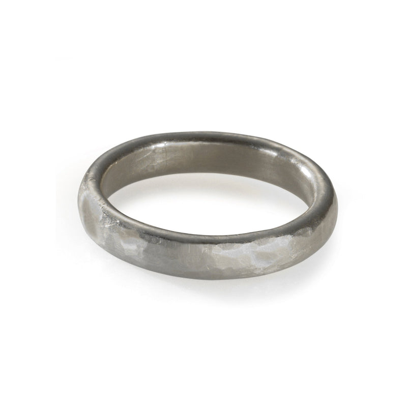 hammered white gold 4mm band 
