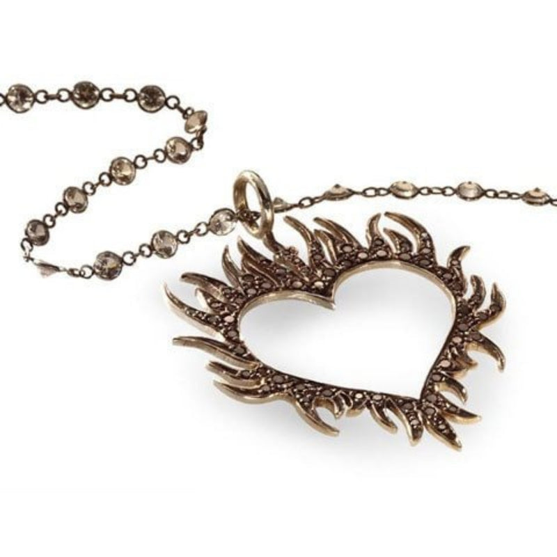 Gothic Angel Wing Heart Necklace, Sterling Silver Heart Choker –  SilverfireUK