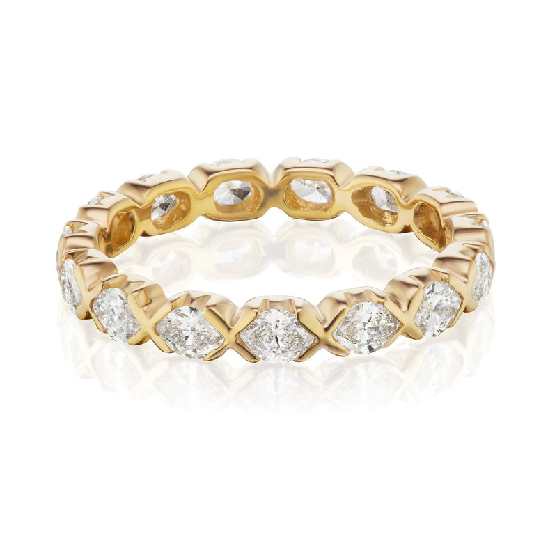 marquise diamond band yellow gold 