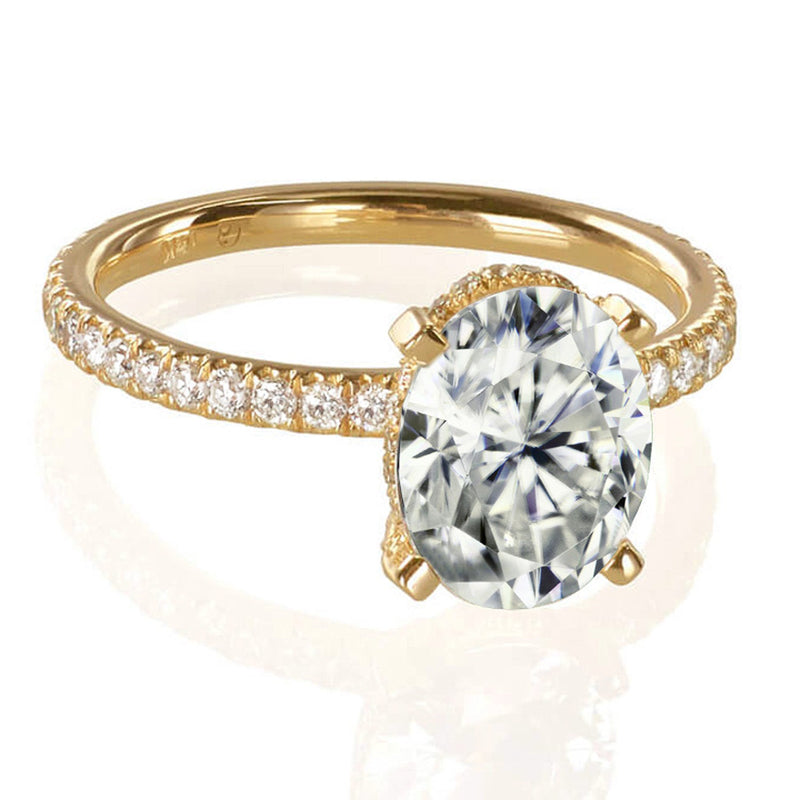 Diamond Engagement Ring, Classic Pavé Set Diamond Ring, Round Brilliant Cut  1 Carat 6mm Diamond Simulant Promise Ring, April Birthstone Gift - Etsy