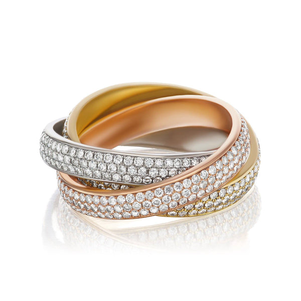 Rolling Ring with Pave Diamonds
