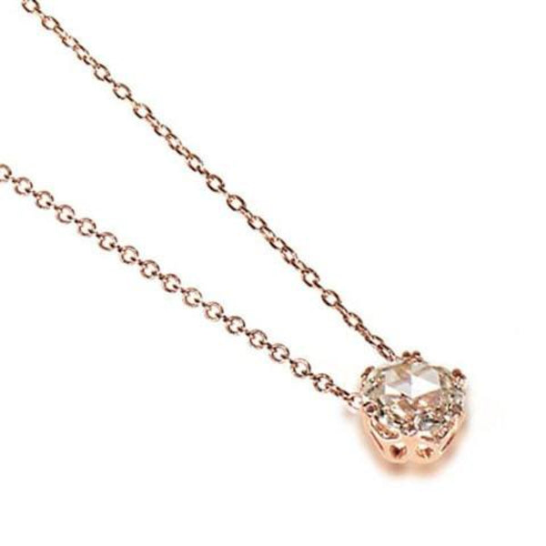 Rose gold diamond necklace. Vintage necklaces 