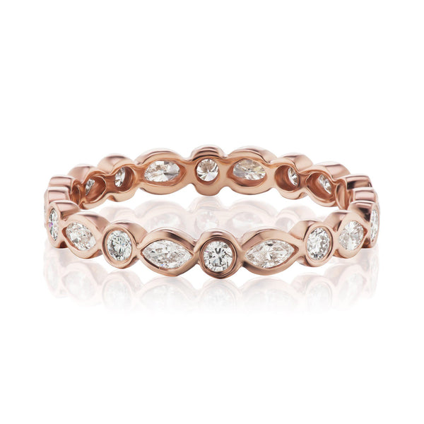 Rose Gold Marquis and Round Diamond Band