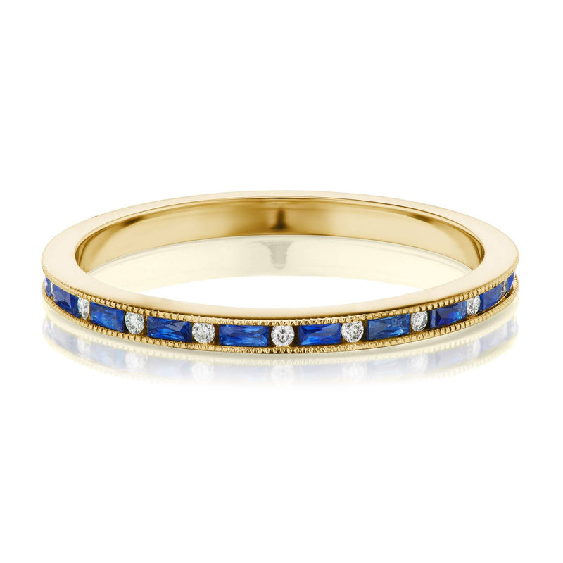 baguette sapphire and diamond band 