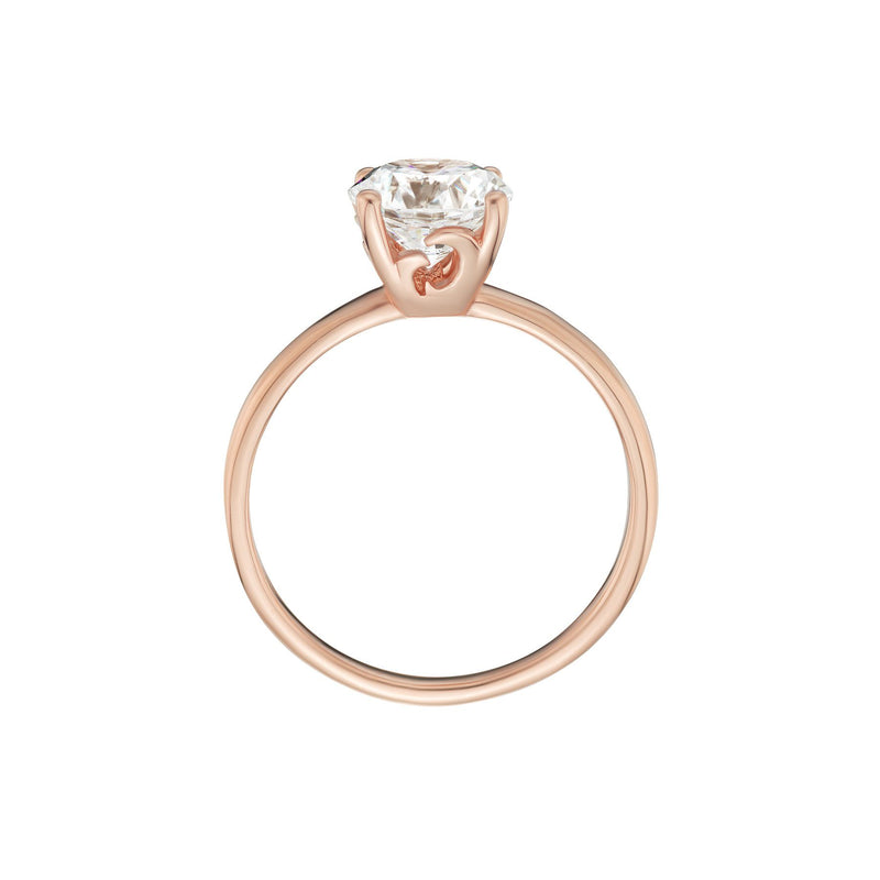 Solitaire Diamond Ring Rose Gold Side View