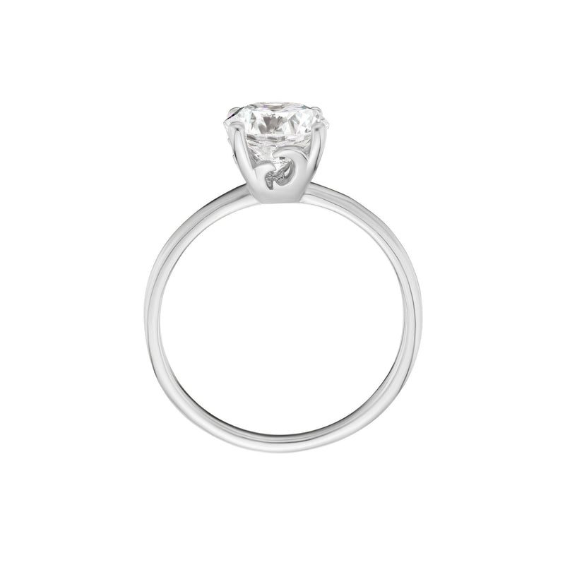 Solitaire Diamond Ring White Gold Side View