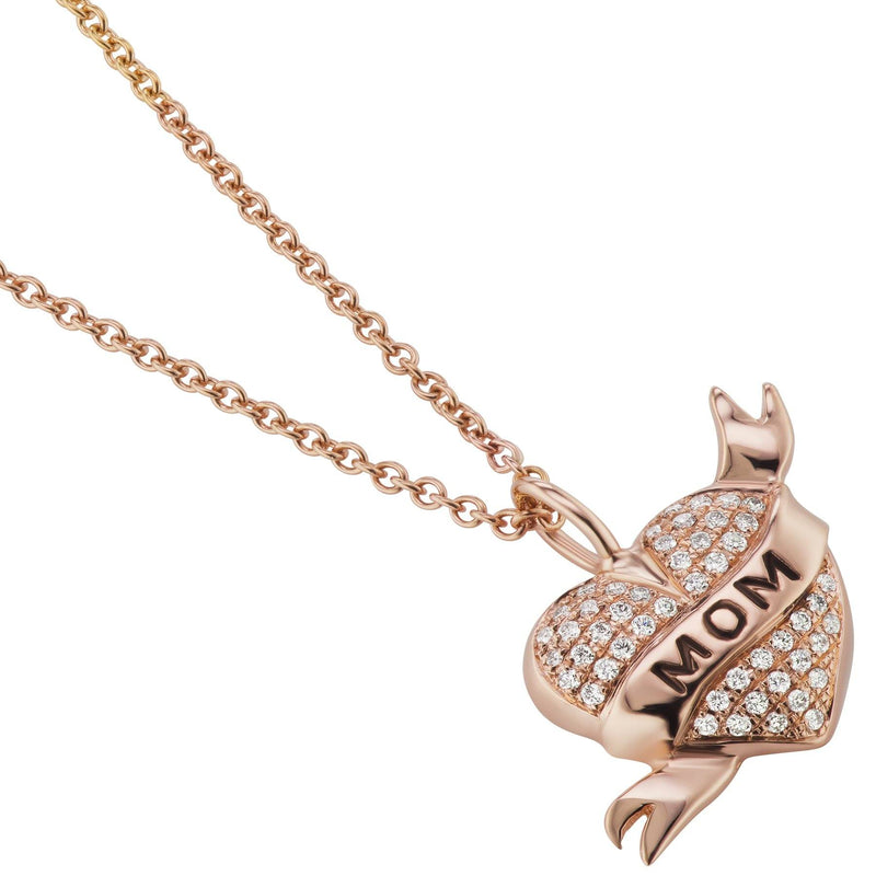 Branch Mom Diamond Necklace In 14K Rose Gold | Fascinating Diamonds