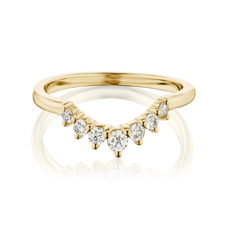 tiara diamond wedding band yellow gold 