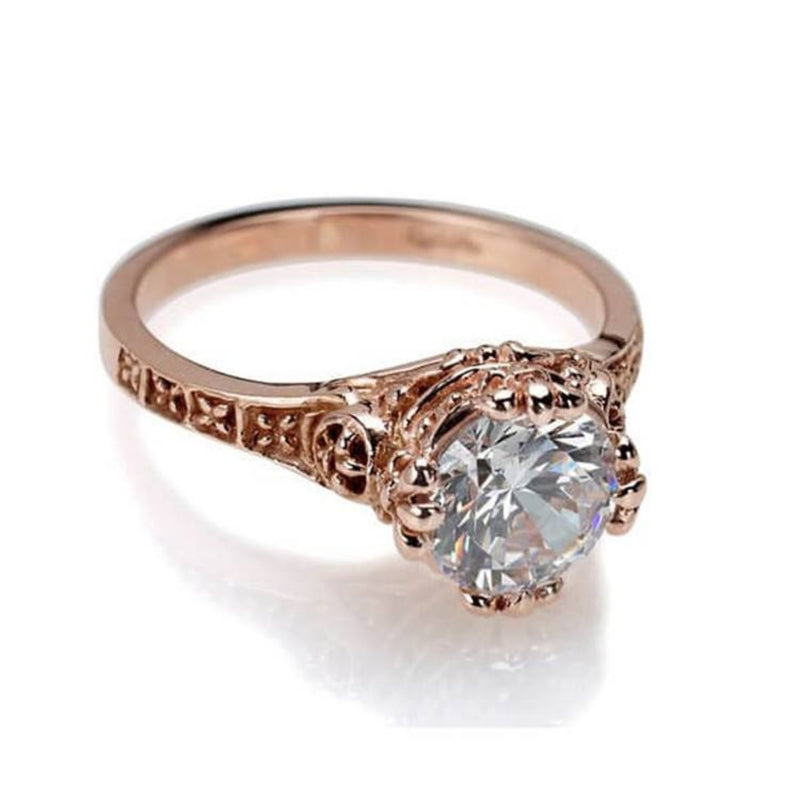 VINTAGE 10k Rose Gold Promise Ring Small Diamond size 6 1/2 - Ruby Lane