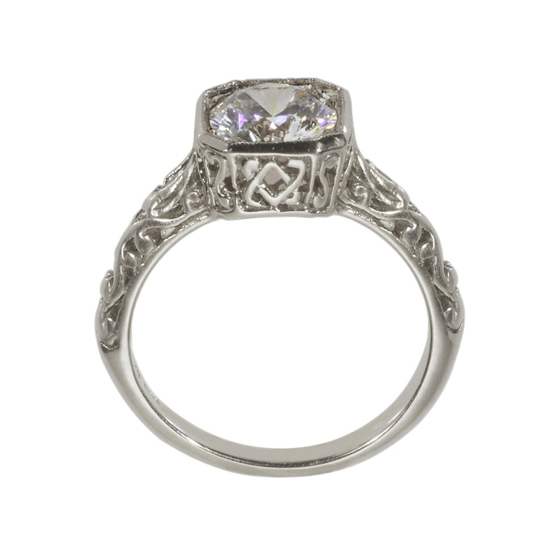 Antique Inspired Engagement Ring side view