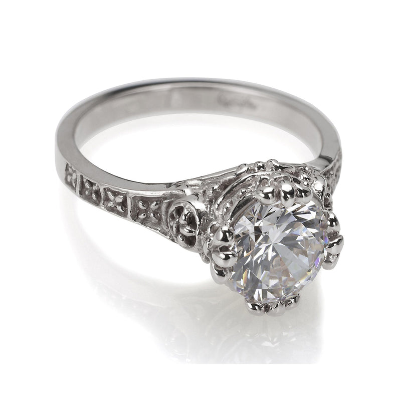 Gothic engagement ring white gold 