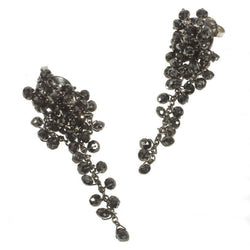 Black bead diamond earrings