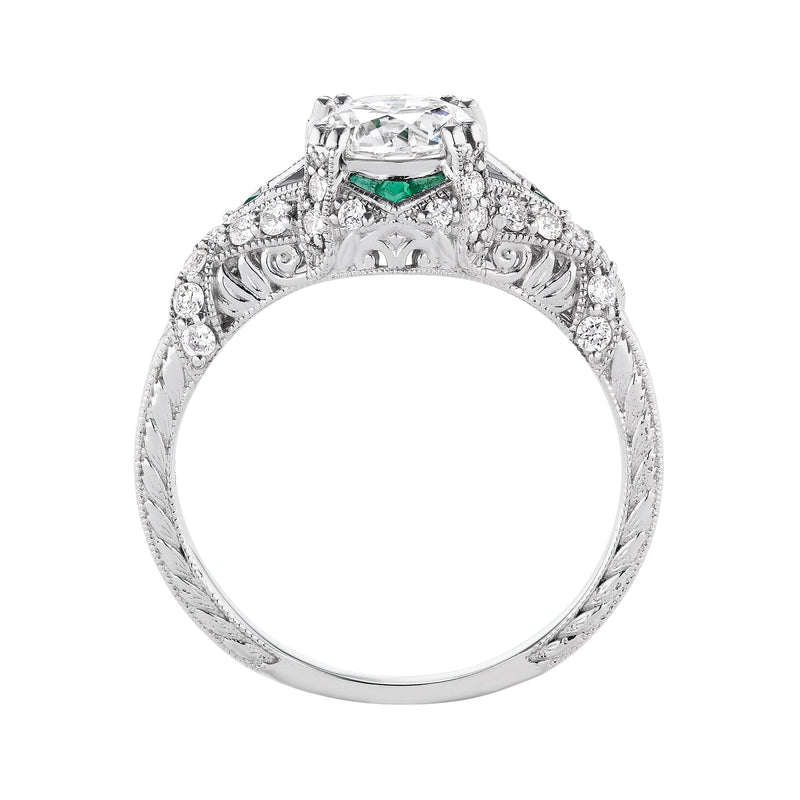 Antique Diamond Emerald Ring