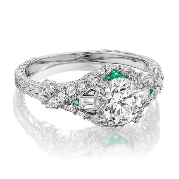 Antique Diamond Emerald Ring