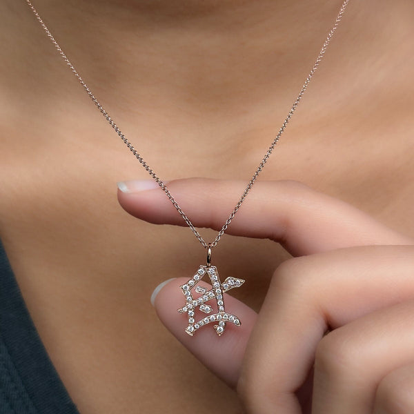 Diamond 'Mother' Kanji Symbol Necklace