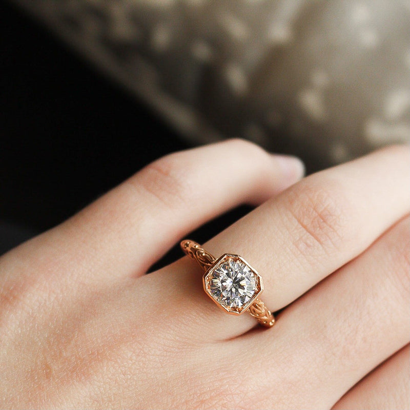 Rose gold antique engagement ring
