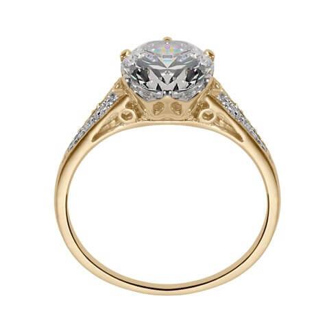 Yellow gold vintage engagement ring side view 